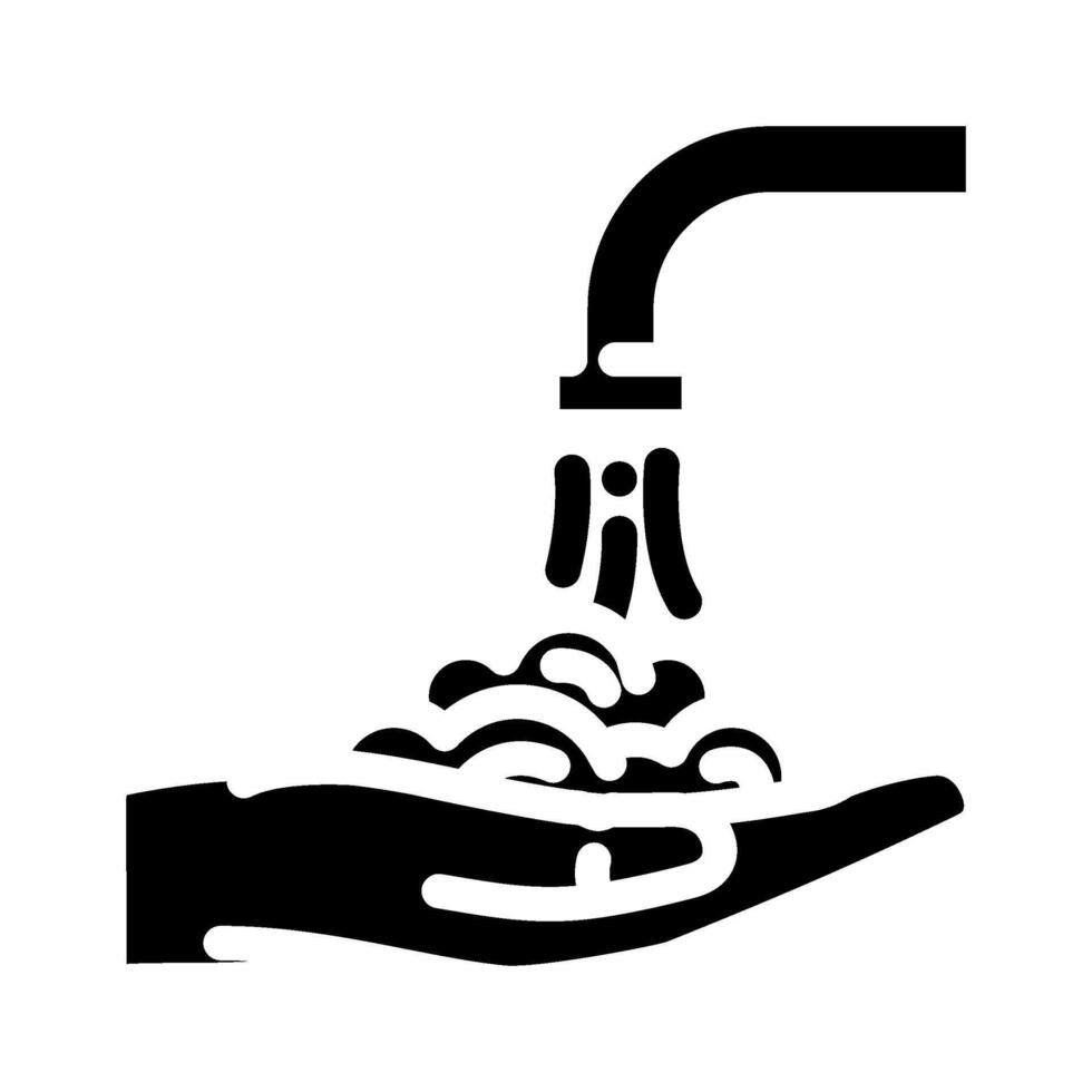 handwashing reminder glyph icon illustration vector