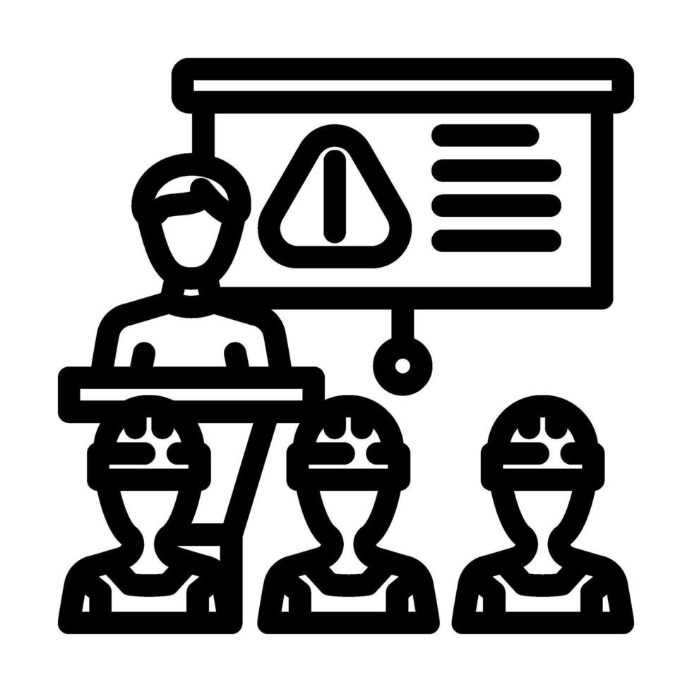 safety meeting injury prevention line icon illustration vector