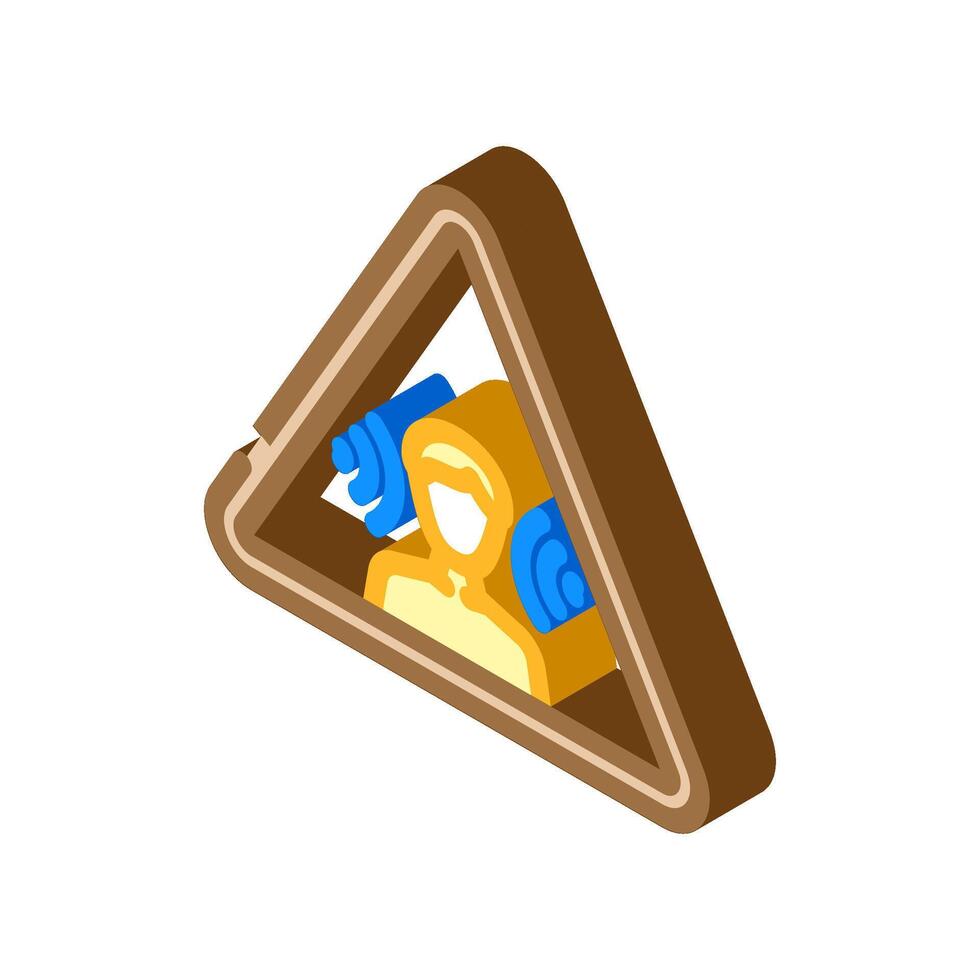 noise hazard warning injury prevention isometric icon illustration vector