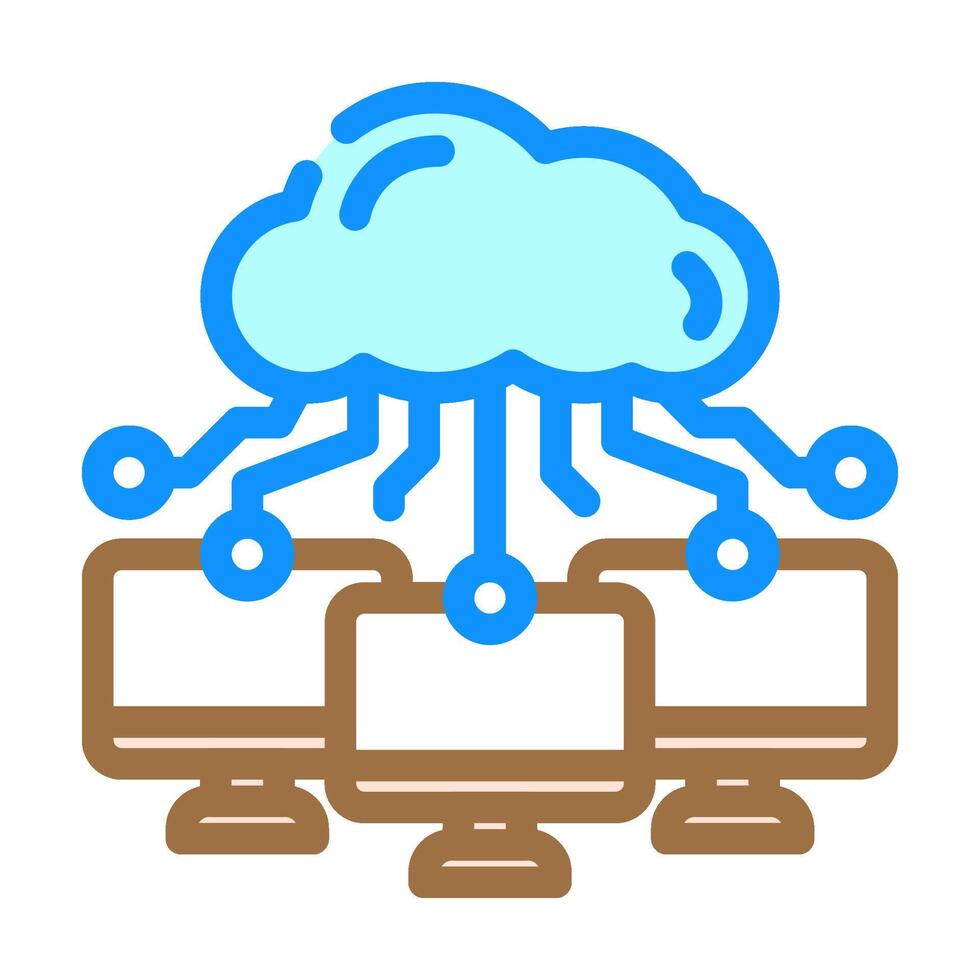 cloud infrastructure data center color icon illustration vector