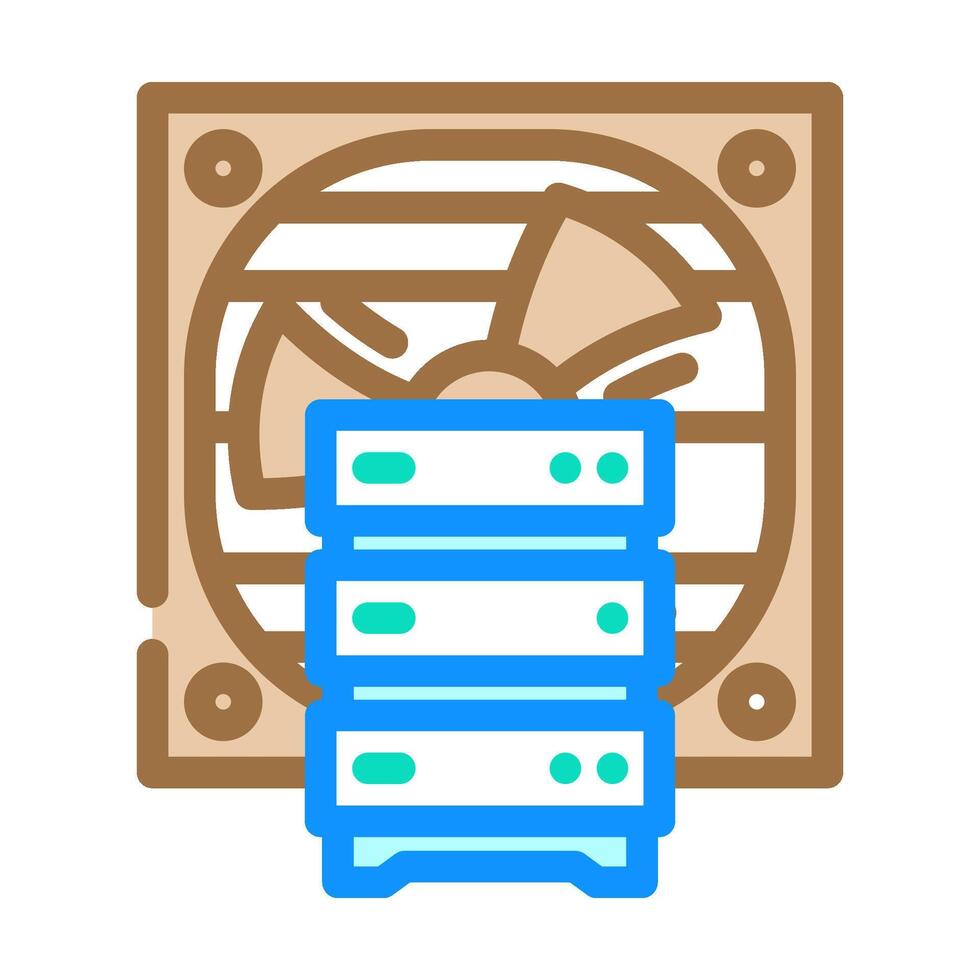cooling fan data center color icon illustration vector