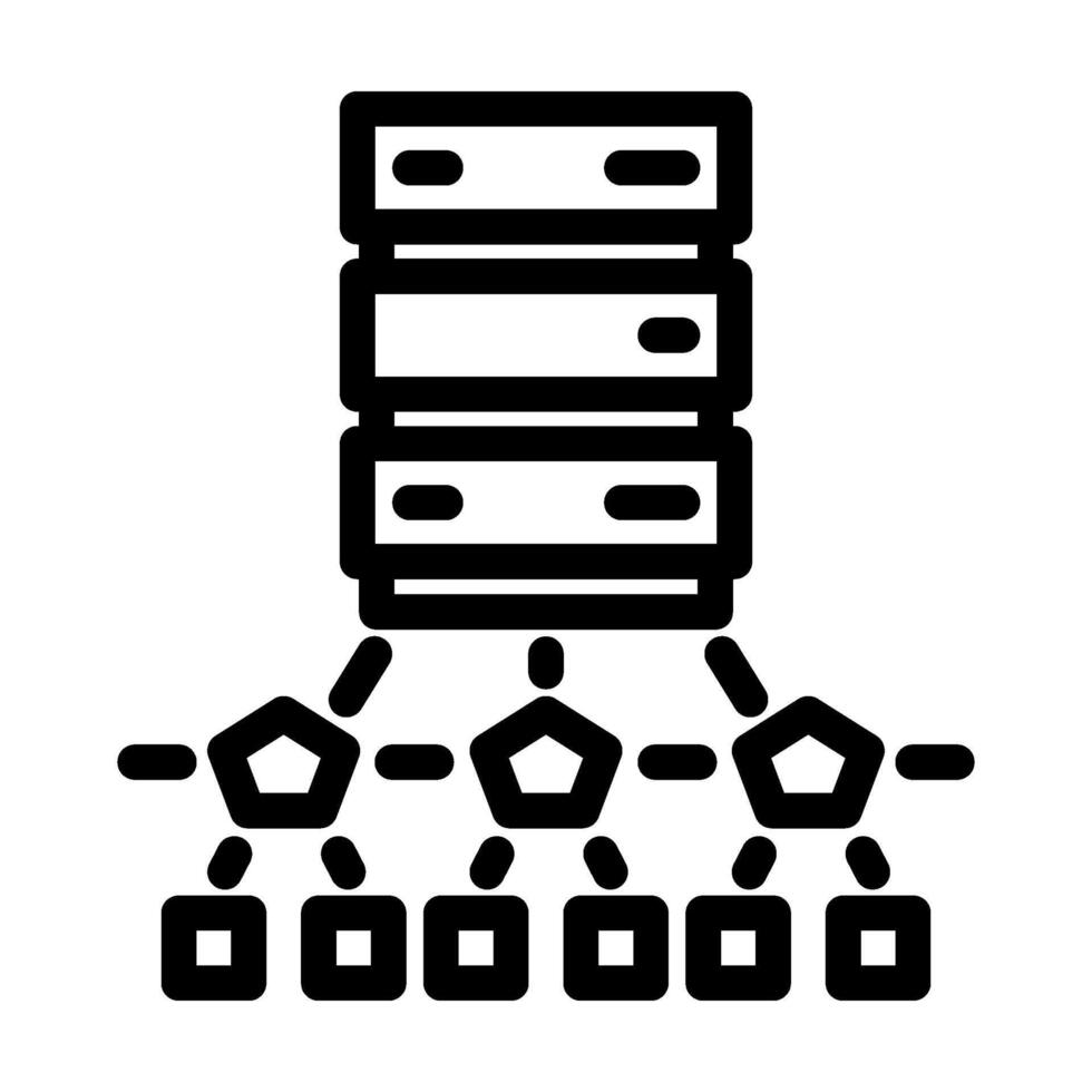 edge computing node data center line icon illustration vector
