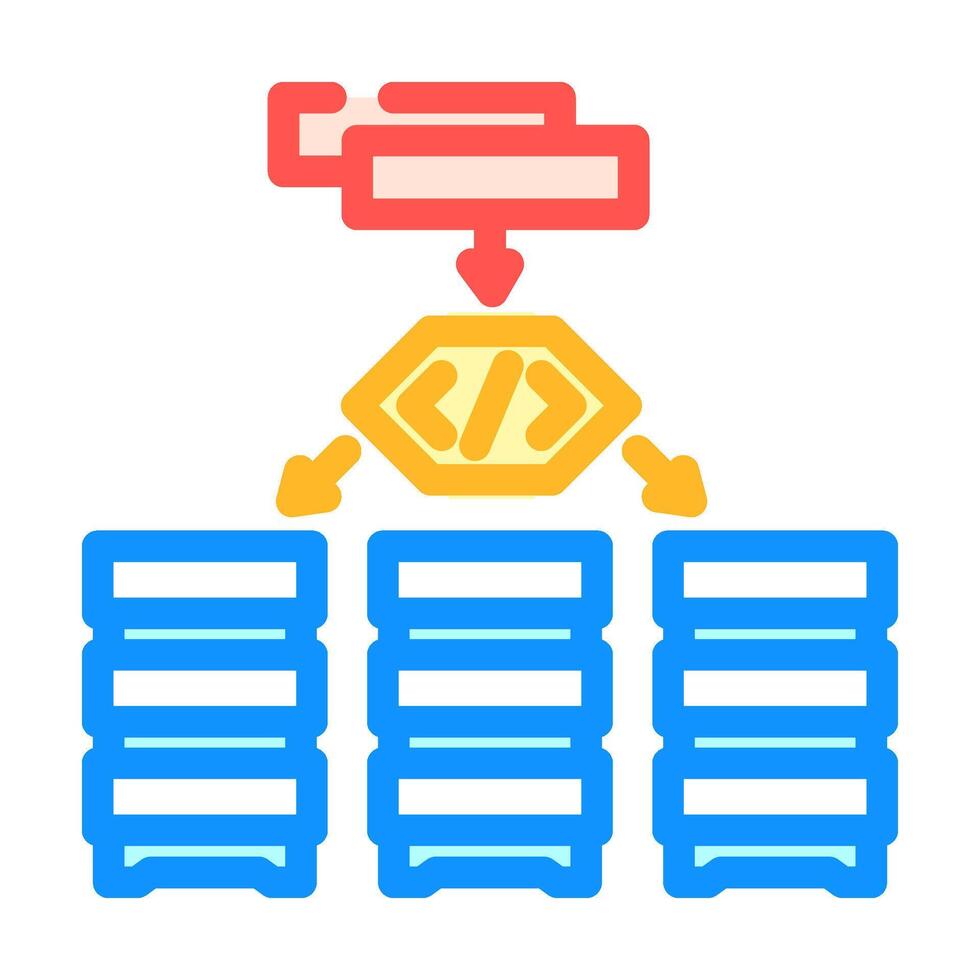 software defined network data center color icon illustration vector