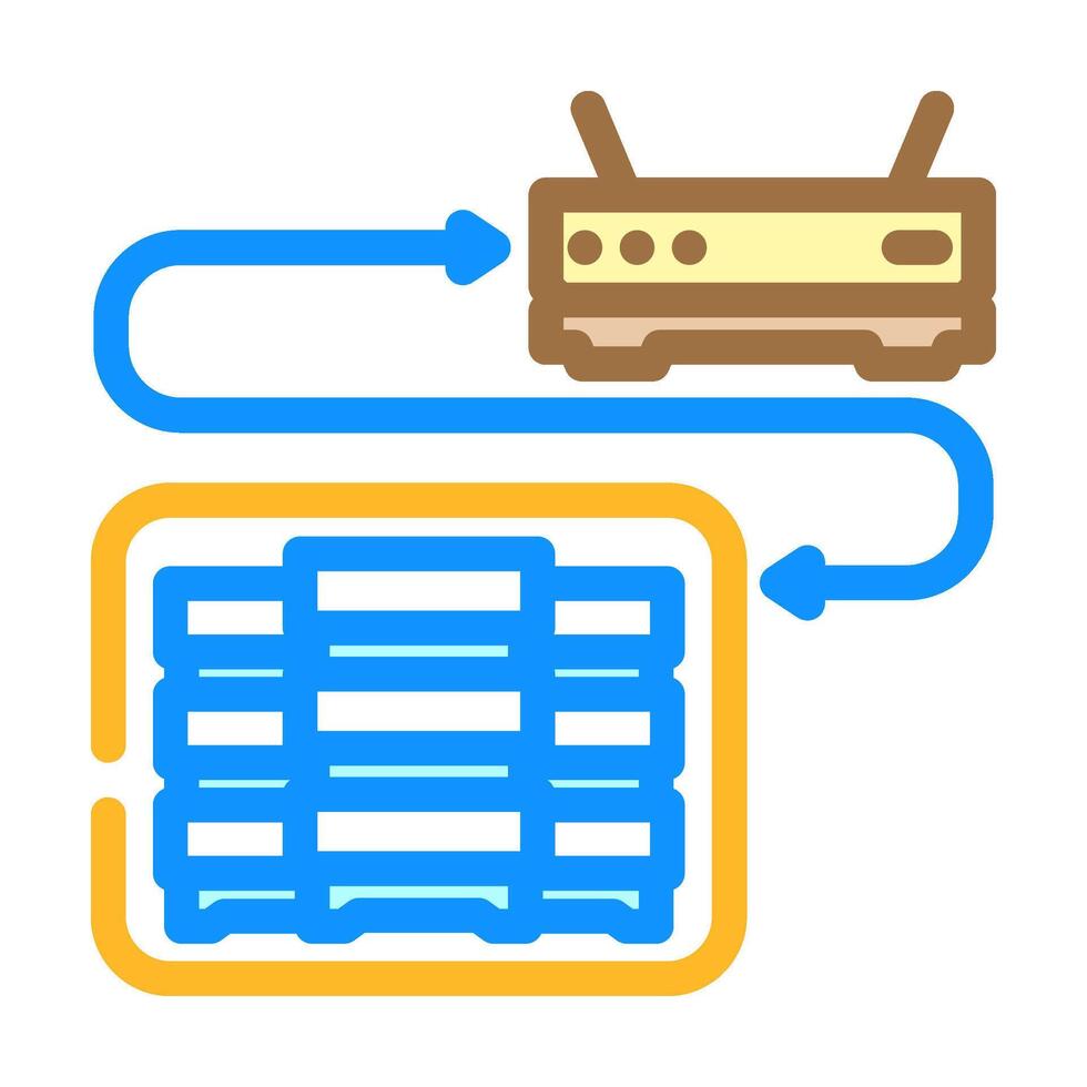 hyper converged infrastructure color icon illustration vector