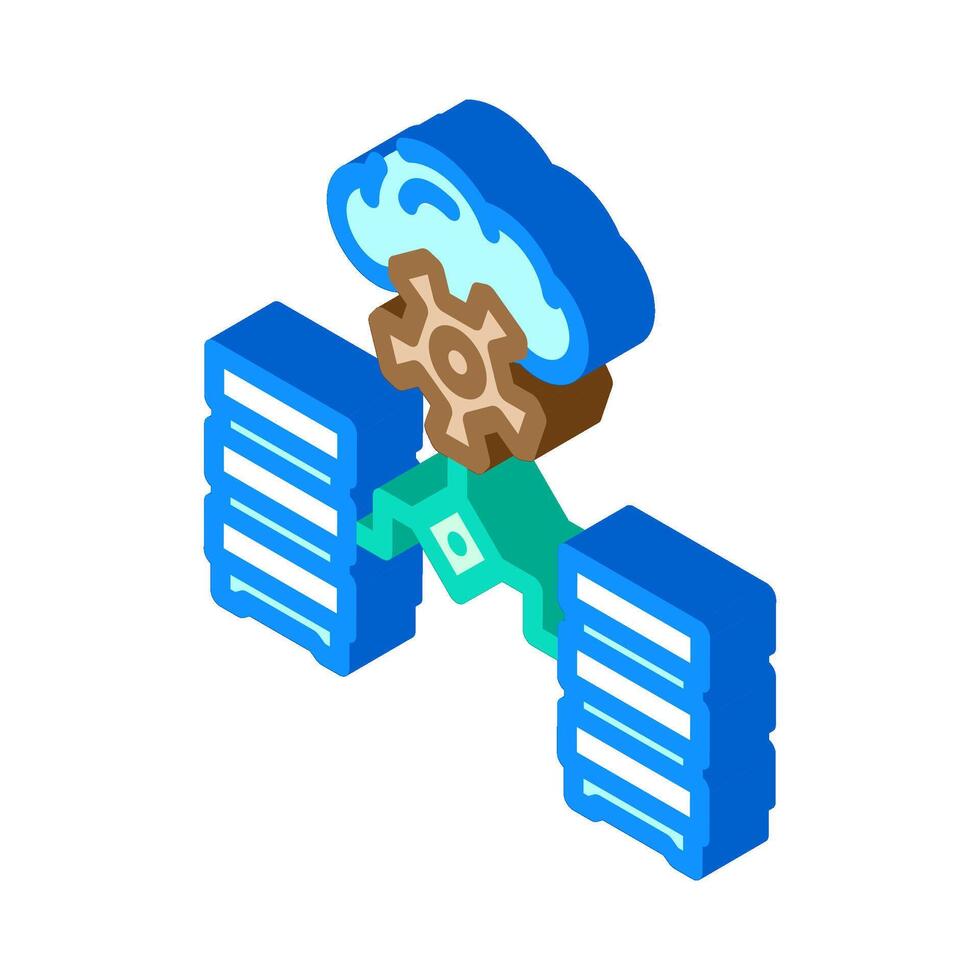 container orchestration data center isometric icon illustration vector