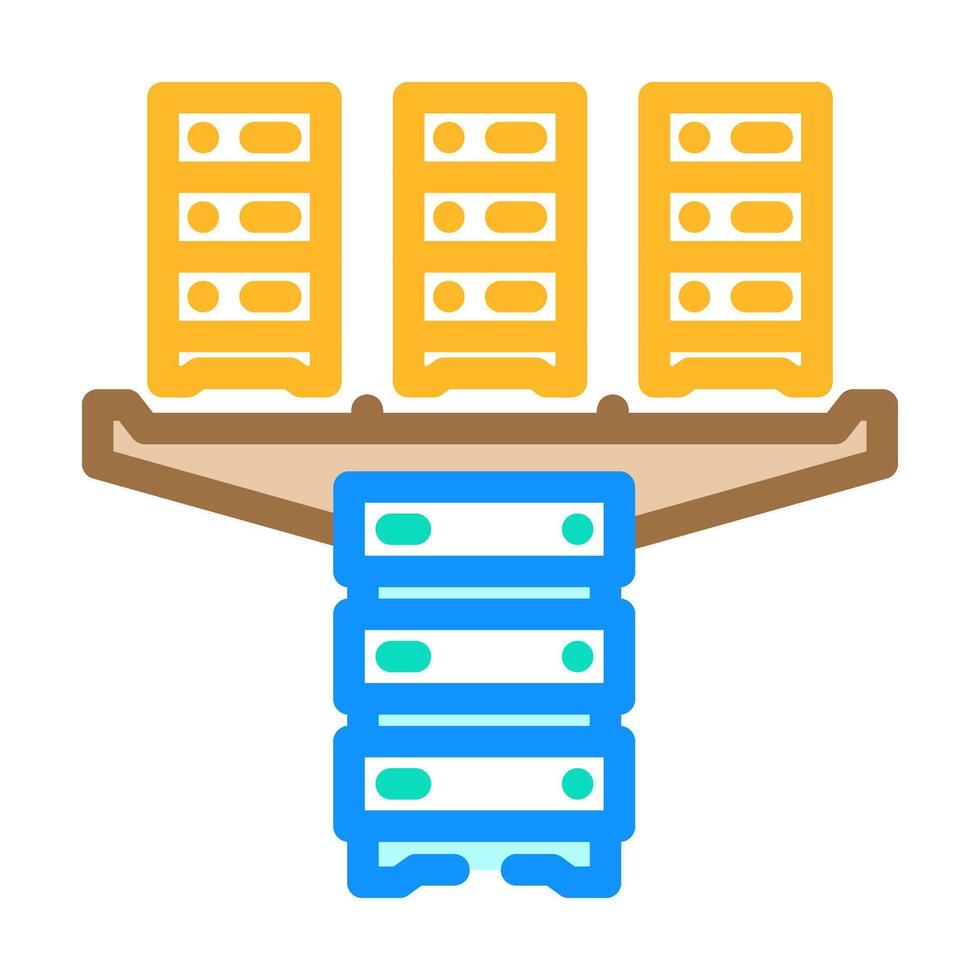 server virtualization data center color icon illustration vector