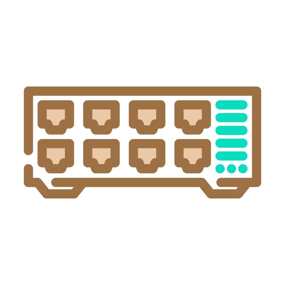 network switch data center color icon illustration vector
