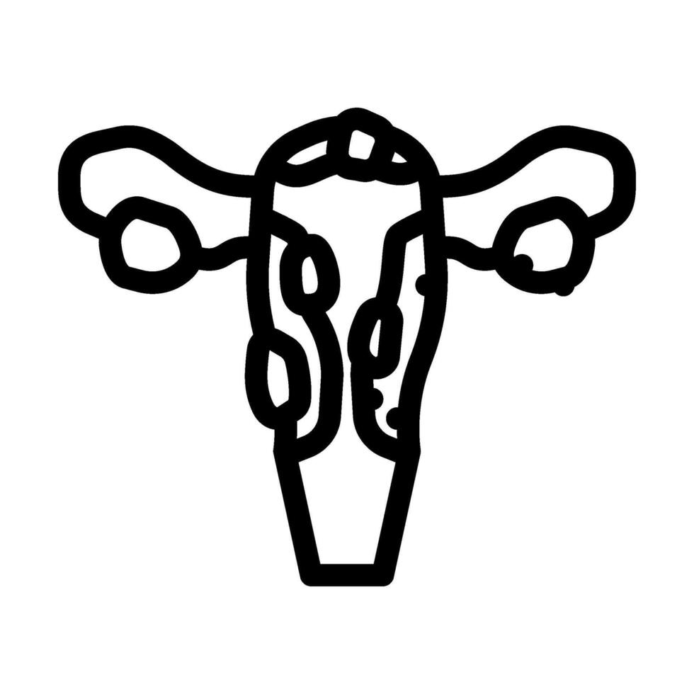 uterine fibroids woman disease line icon illustration vector