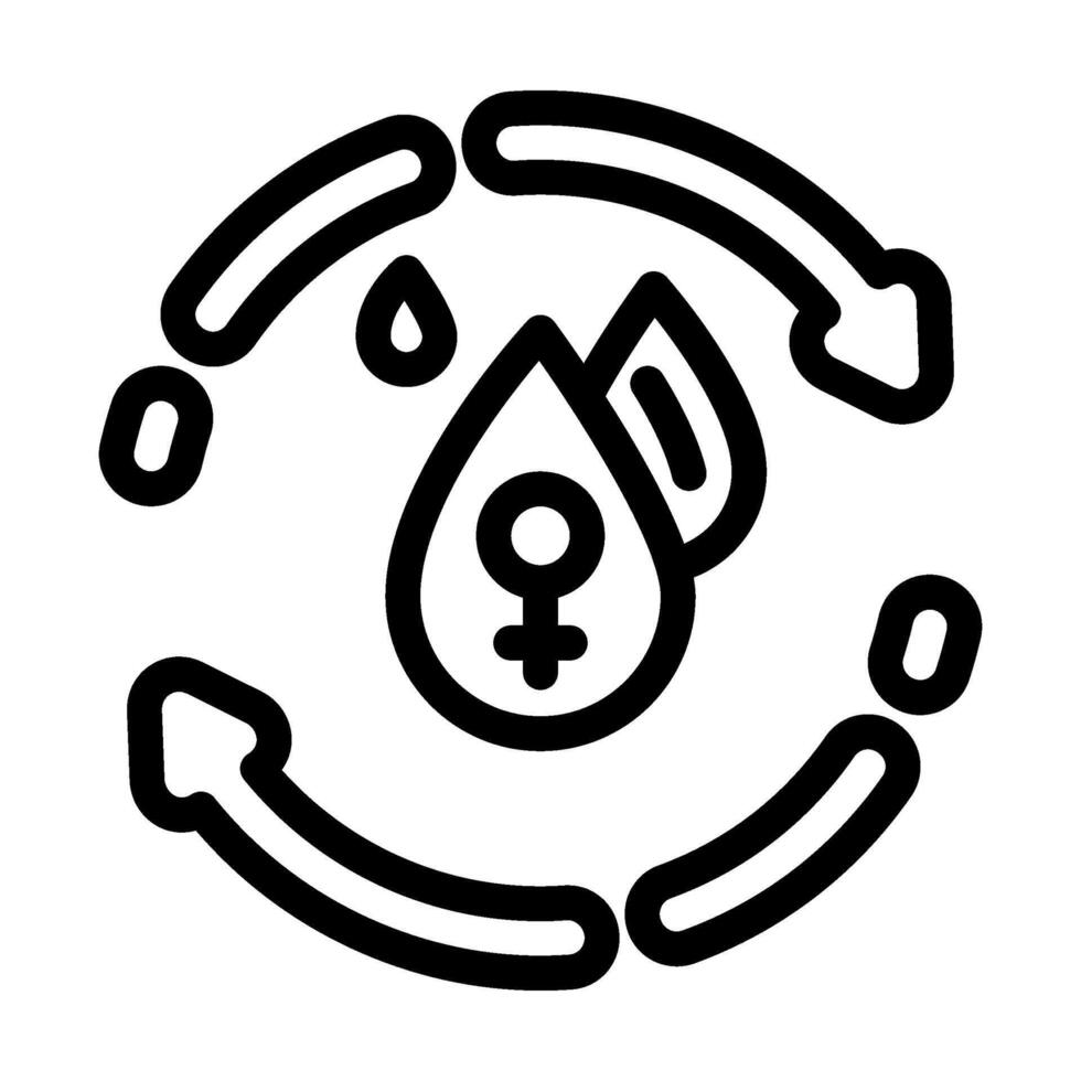 menstrual disorders woman disease line icon illustration vector