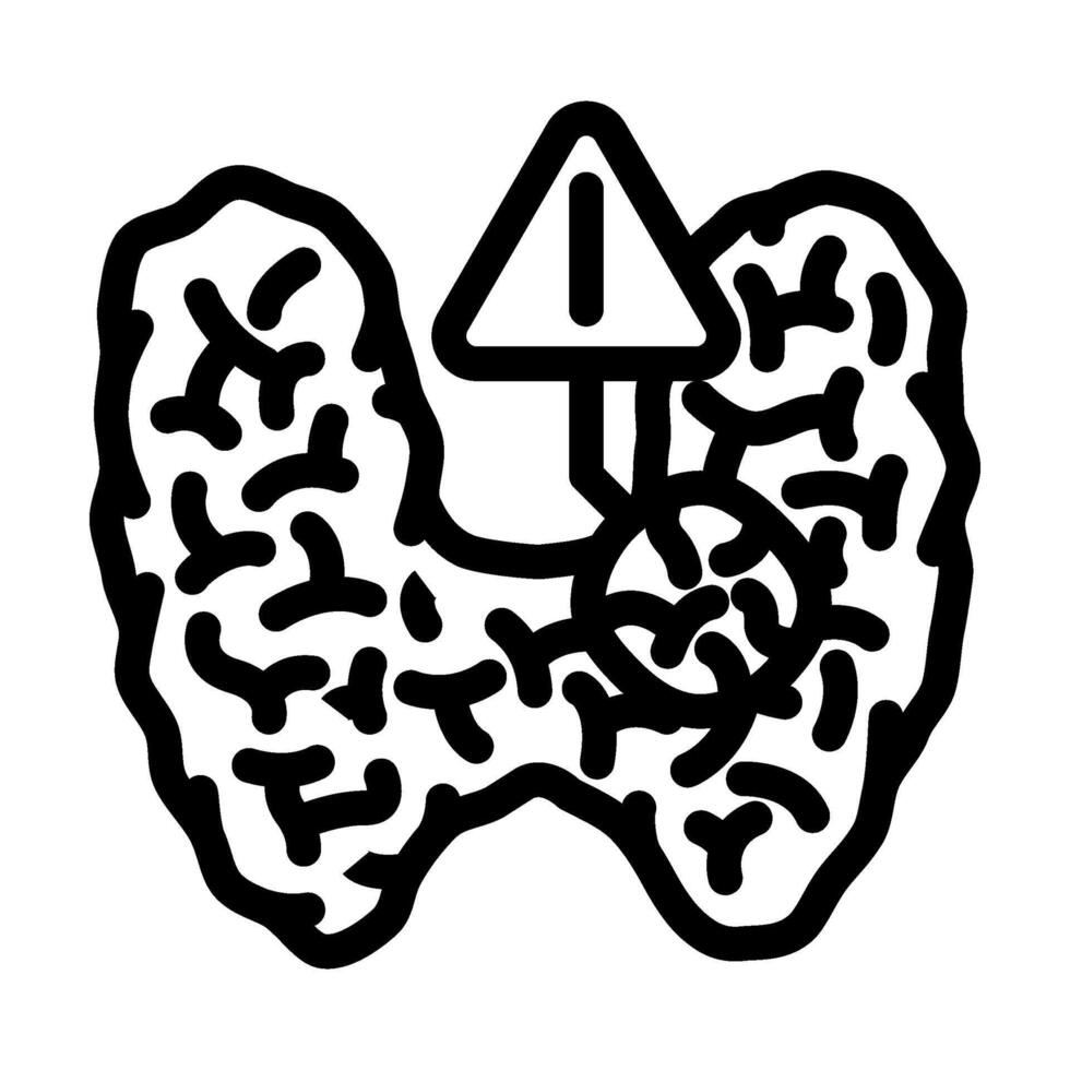 thyroid disorders woman disease line icon illustration vector