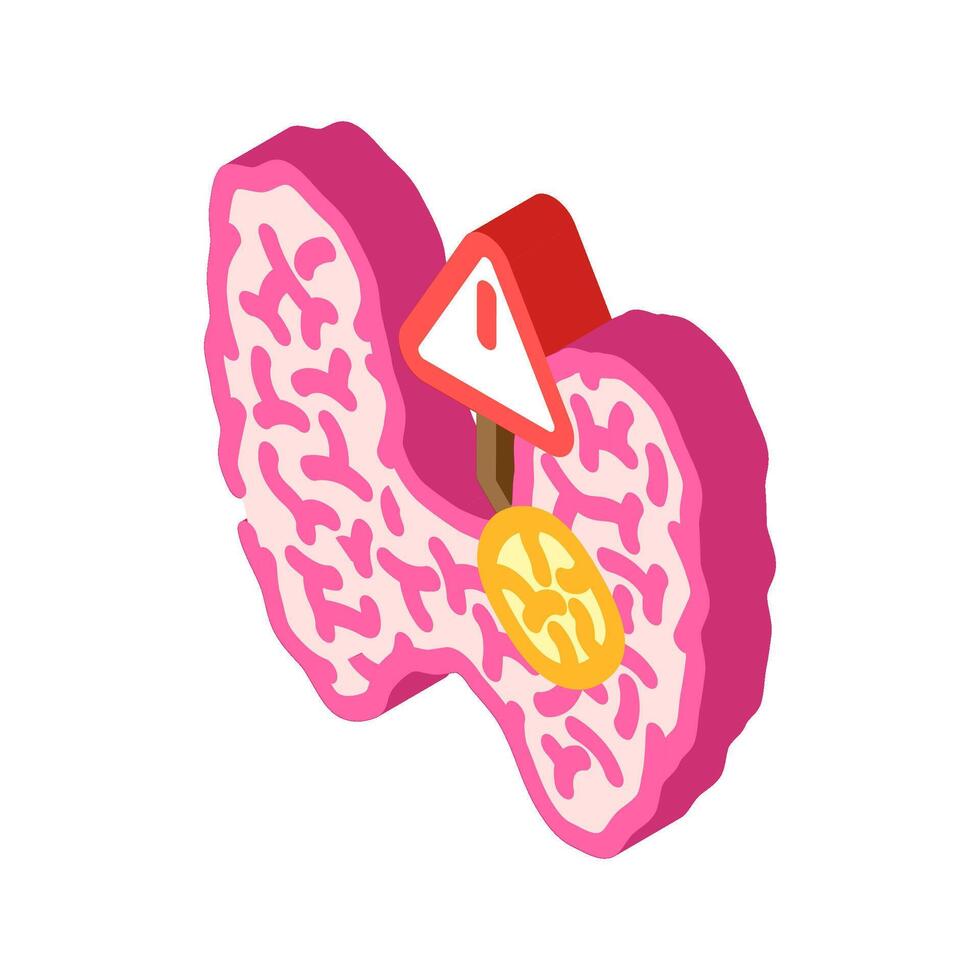 thyroid disorders woman disease isometric icon illustration vector