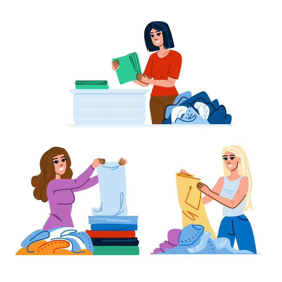 clothes folding laundry vector