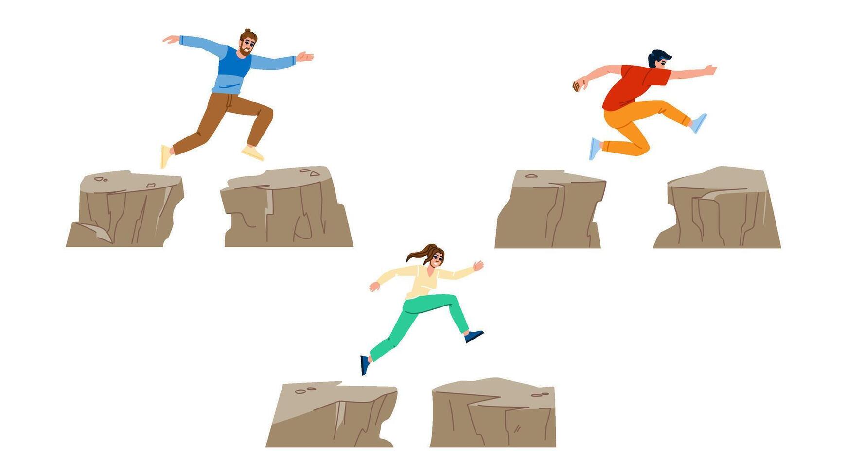 risk jumping over cliff vector
