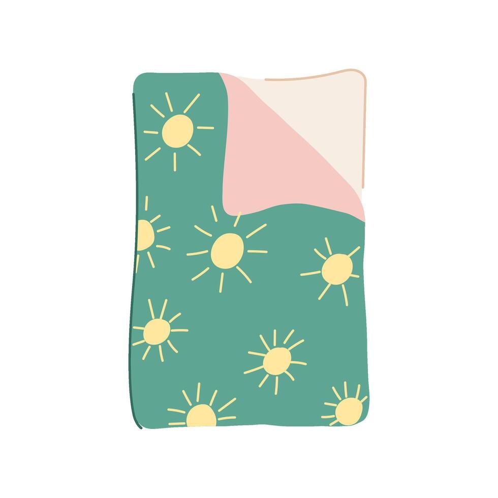 cuddly blanket baby cartoon illustration vector