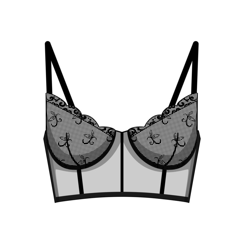 seamless bra lace cartoon illustration vector