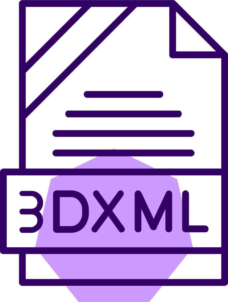 3DXML Outline Style Icon vector