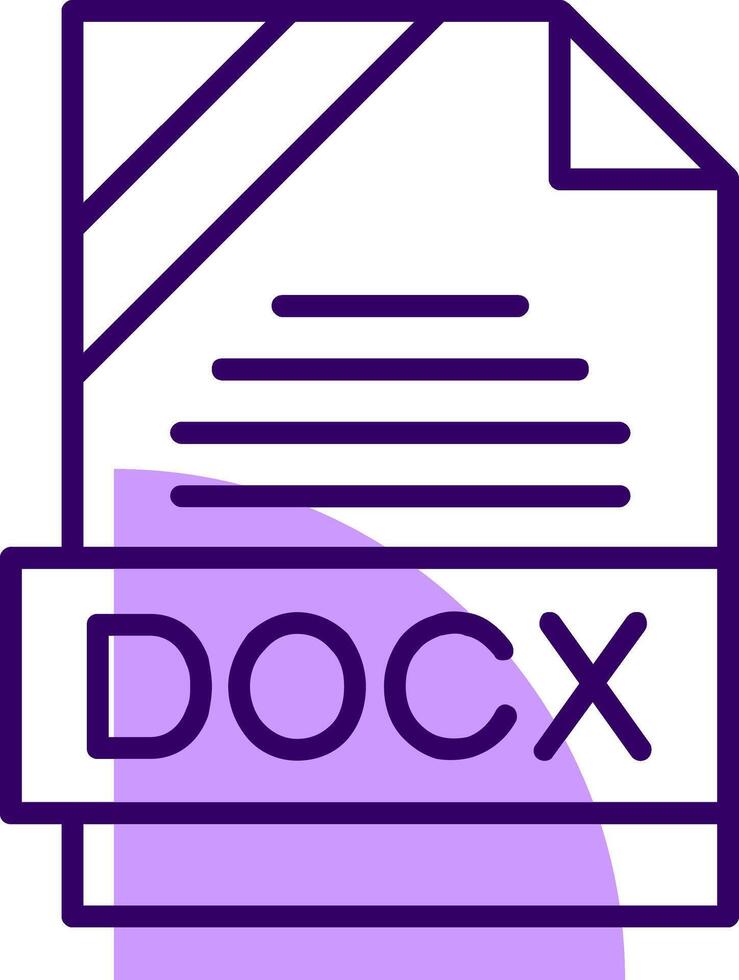 DOCX Outline Style Icon vector