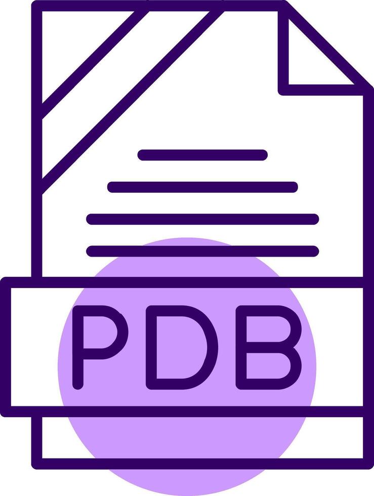 PDB Outline Style Icon vector