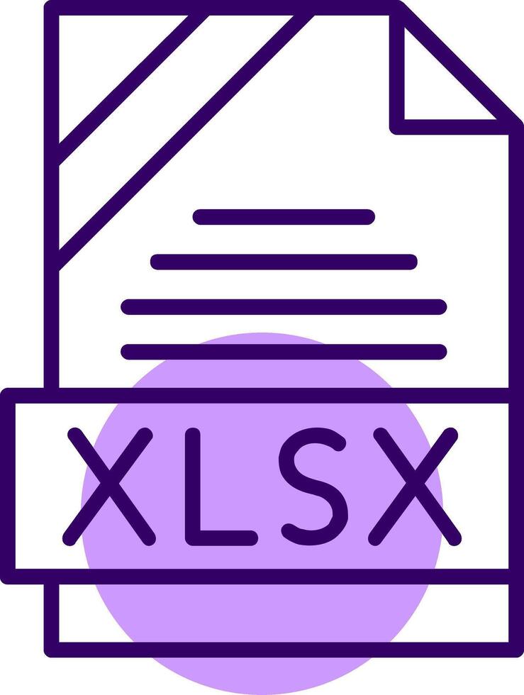 XLSX Outline Style Icon vector