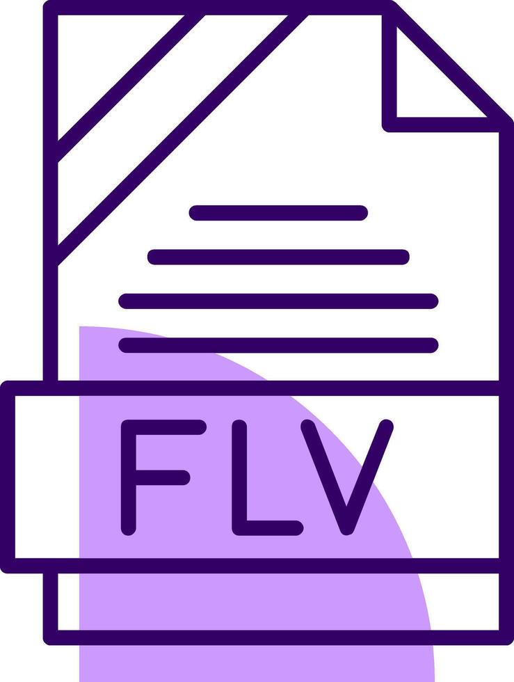 FLV Outline Style Icon vector