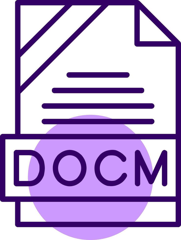 DOCM Outline Style Icon vector