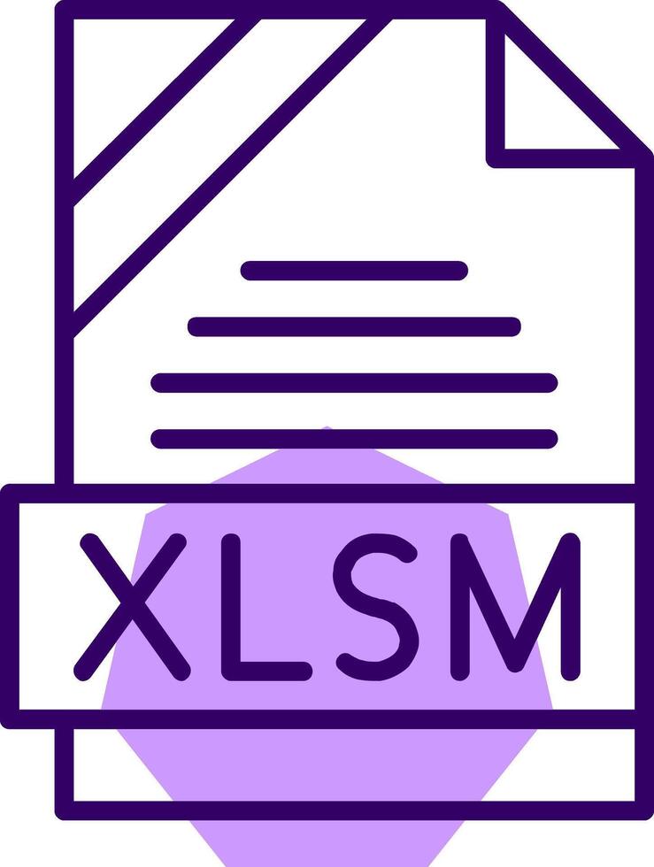 XLSM Outline Style Icon vector