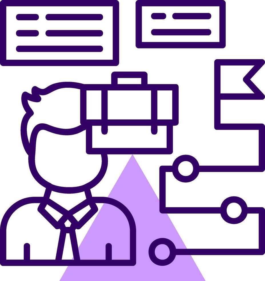 Career Path Outline Style Icon vector