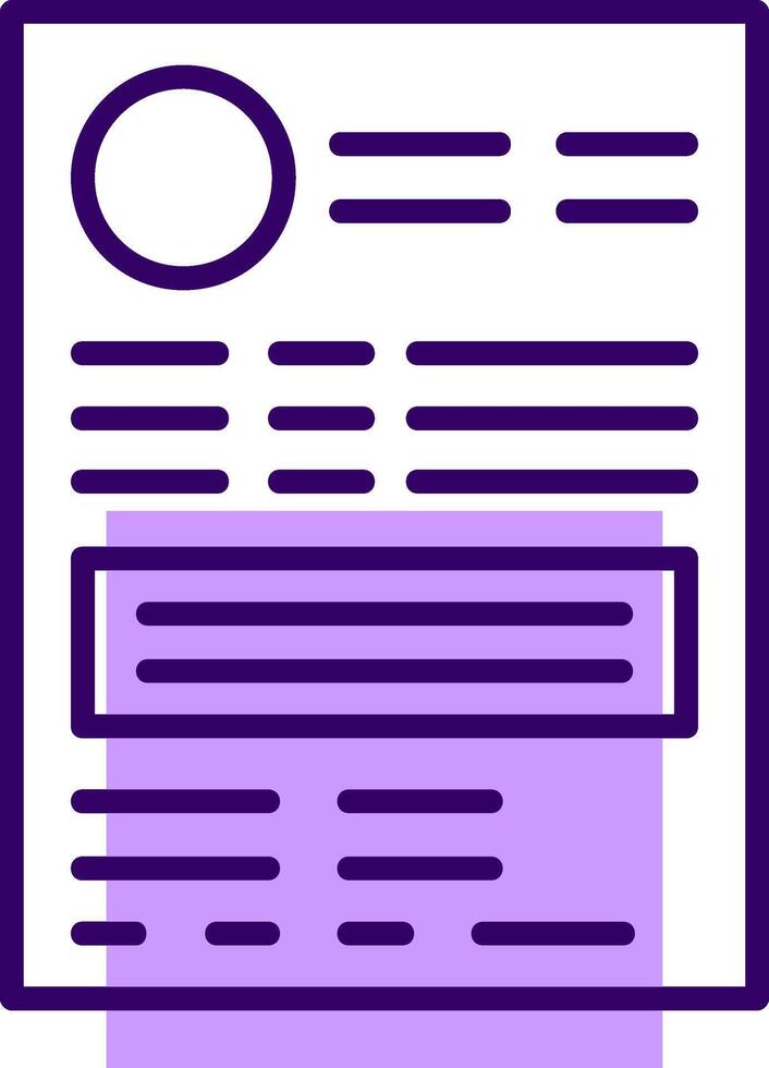 Resume Outline Style Icon vector