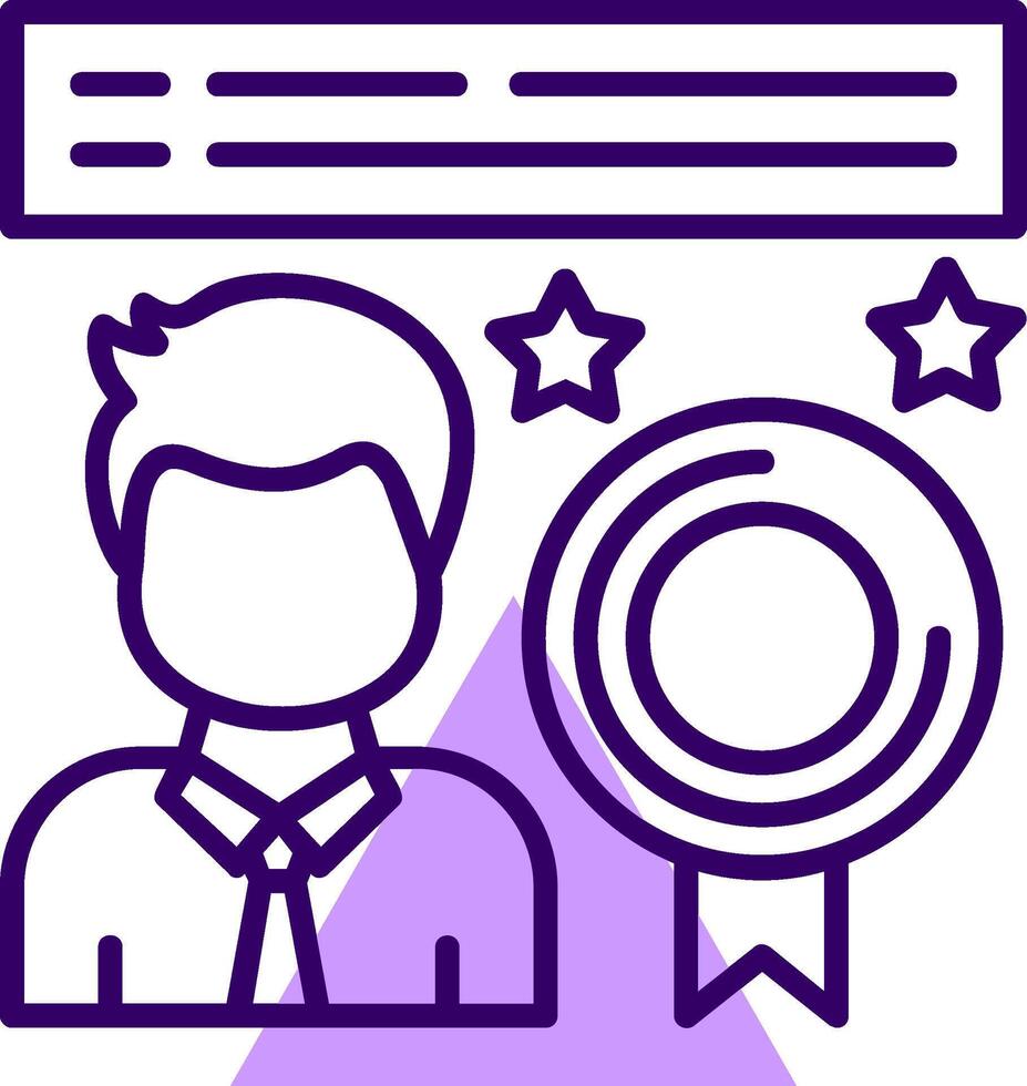 Employee of the Month Outline Style Icon vector