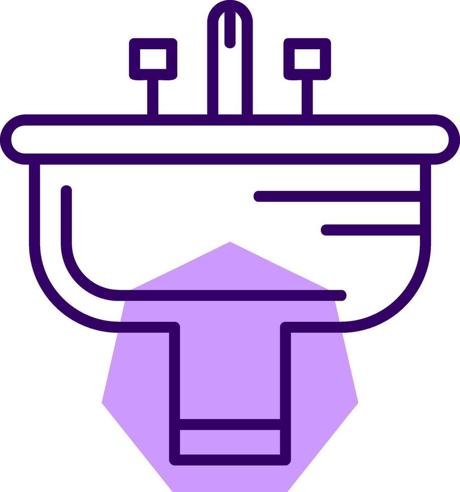 Bathroom sink Outline Style Icon vector