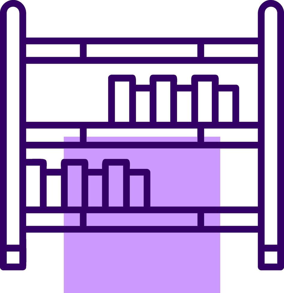 Bookshelf Outline Style Icon vector