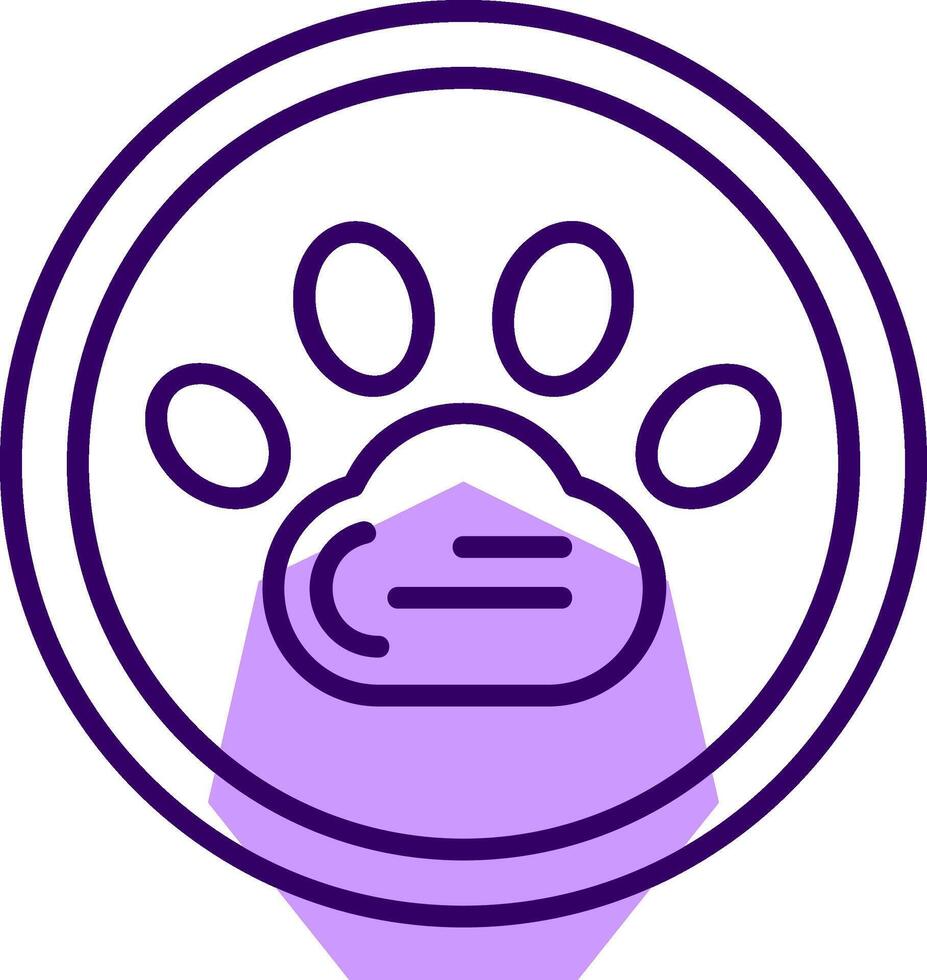 Pet pawprint Outline Style Icon vector