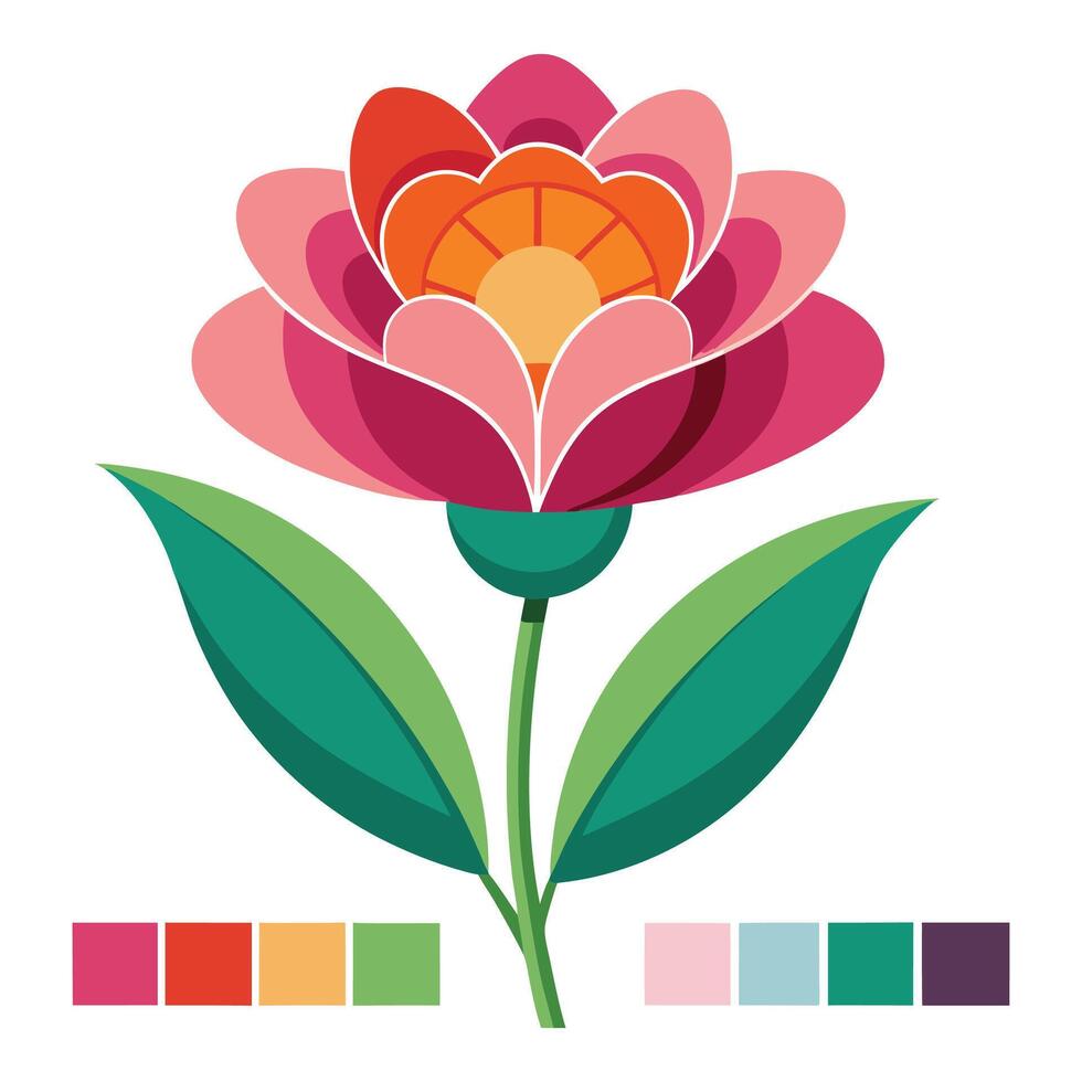 Bouquets of tropical flowers and leaves isolated on white vector