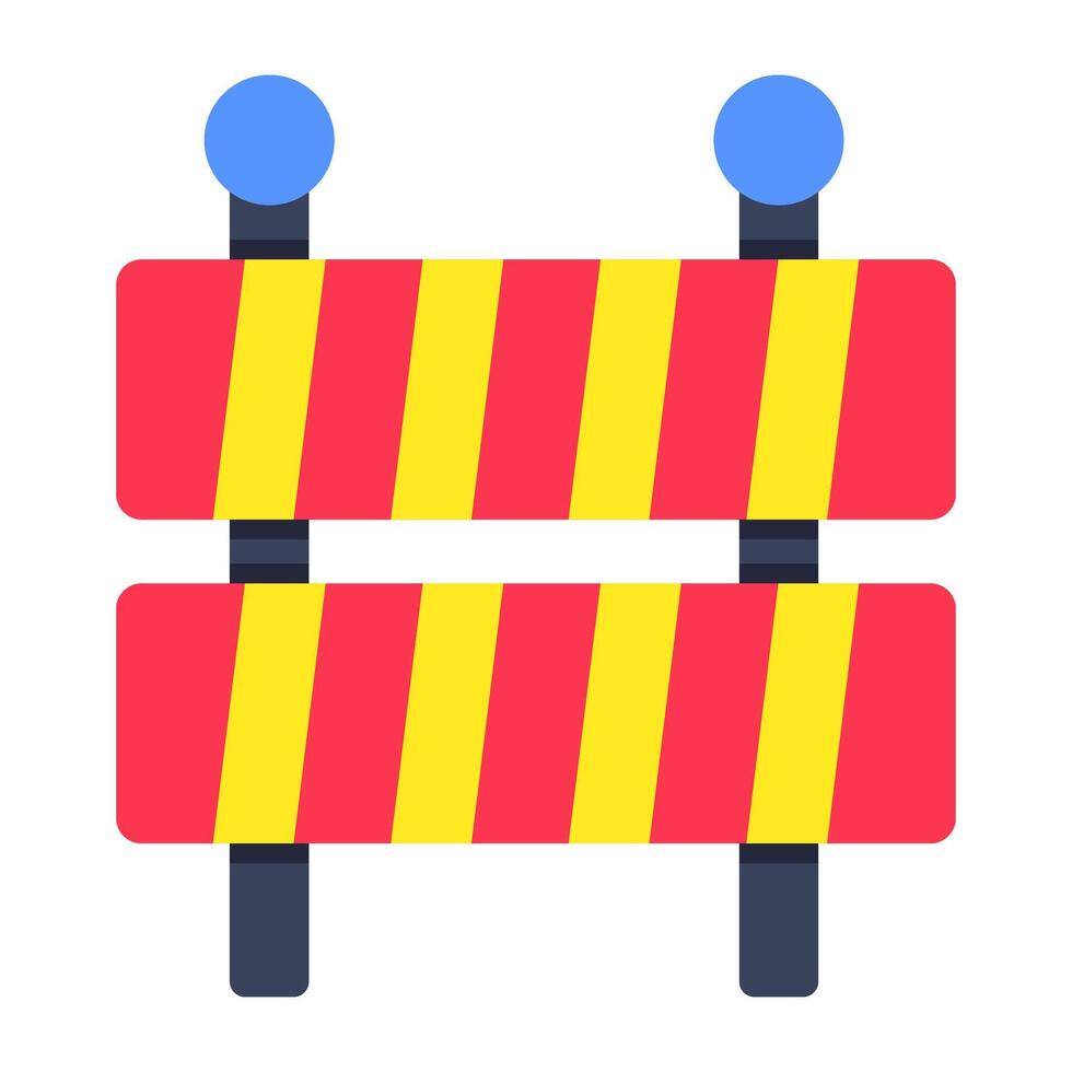 A colored design icon of road barrier vector