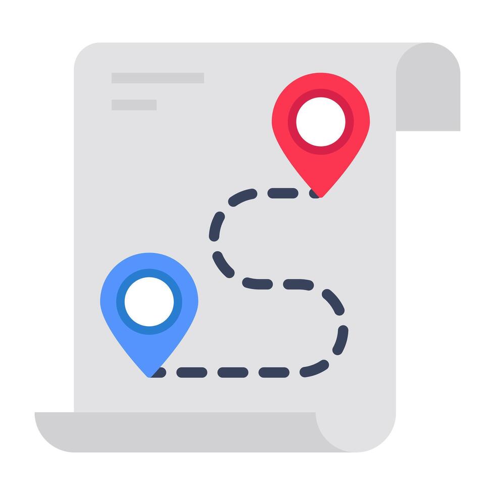 A colored design icon of map route vector