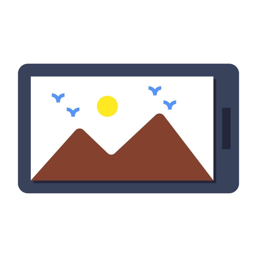 A flat design icon of mobile photo vector