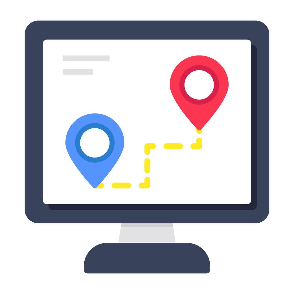 Creative design icon of online route vector