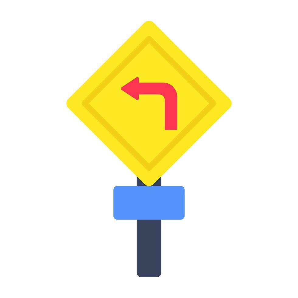 A beautiful design icon of turn left Arrow board vector