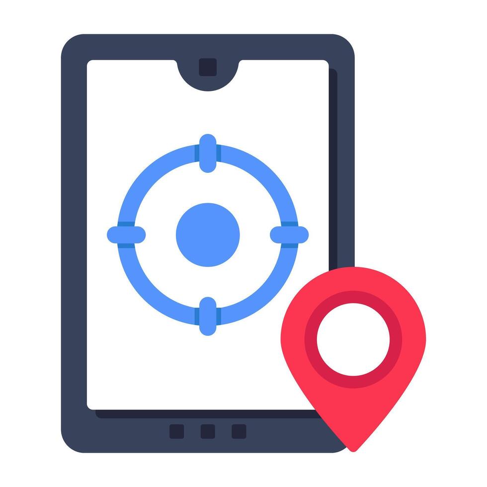 Perfect design icon of mobile location target vector