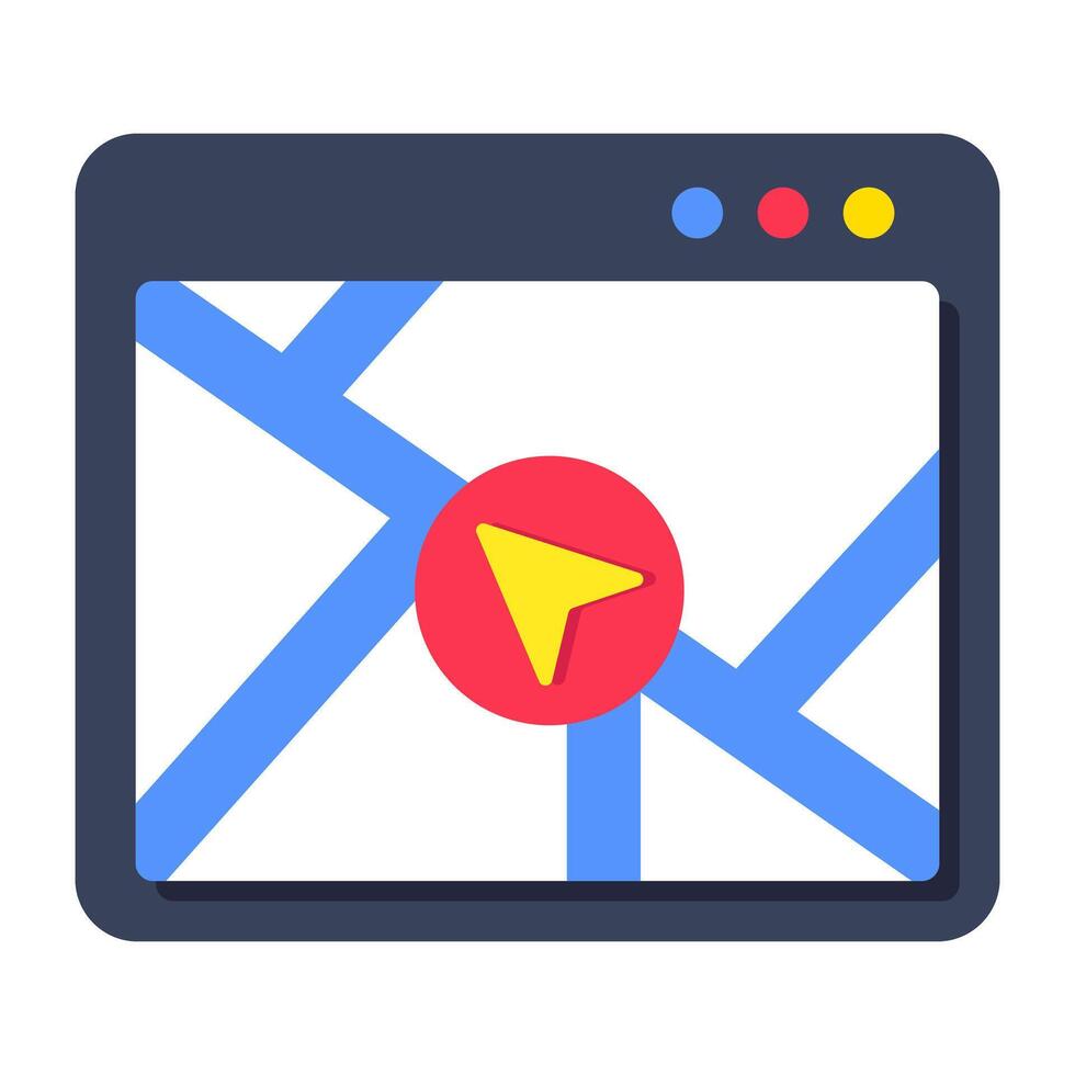 A colored design icon of web location vector