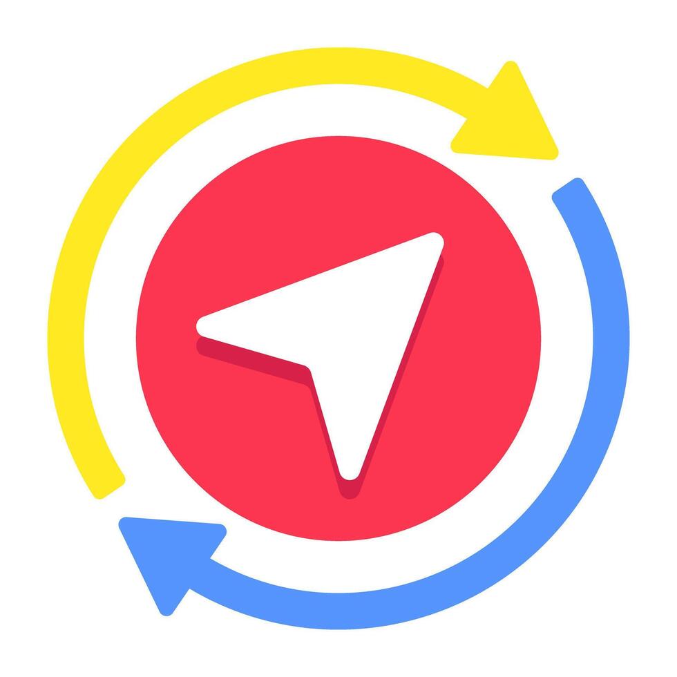 A trendy design icon of location cursor refresh vector