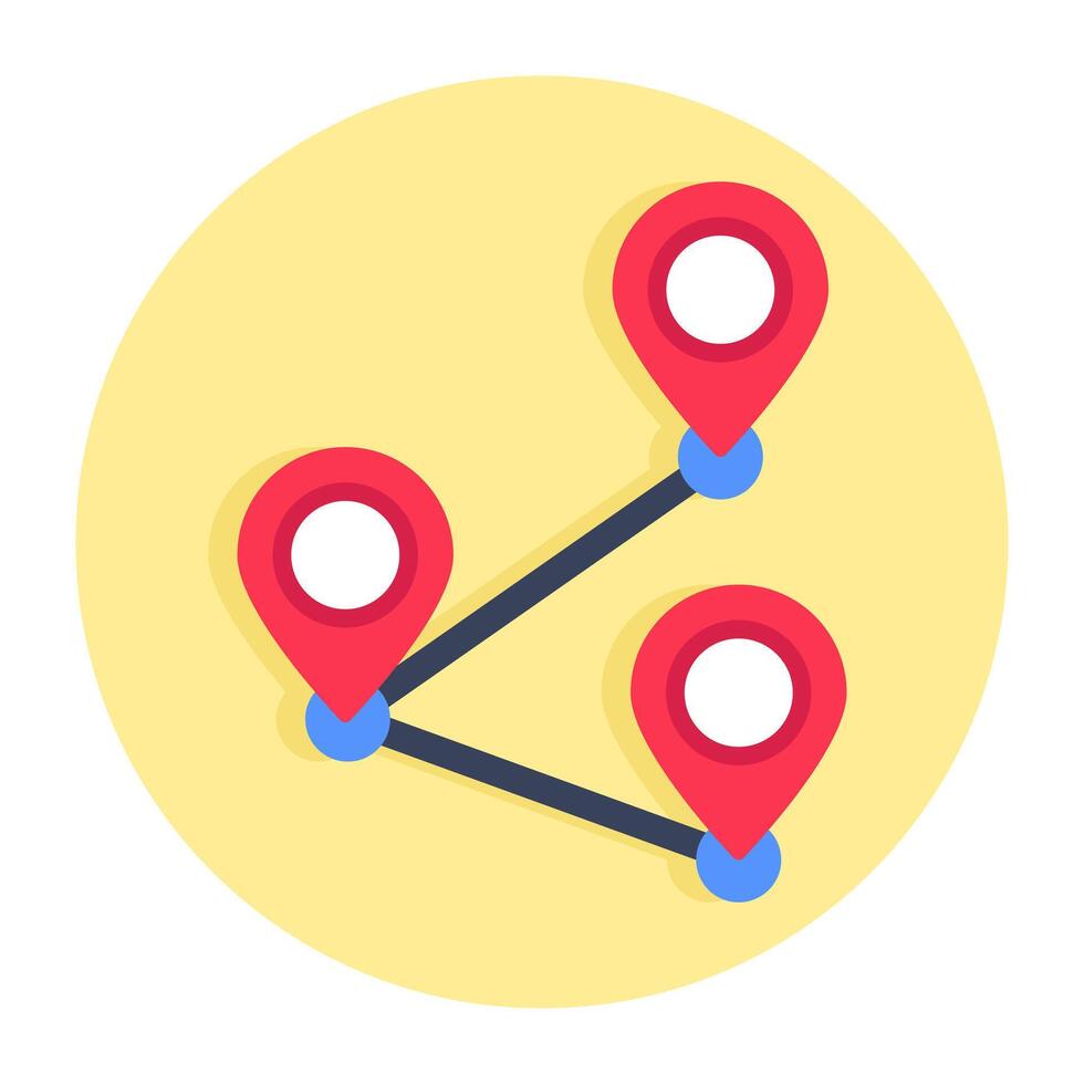 Premium design icon of route vector