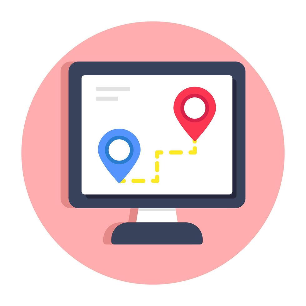 Creative design icon of online route vector