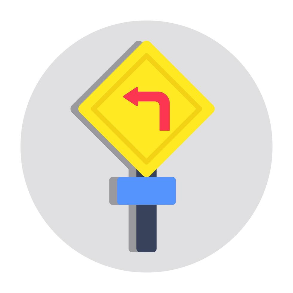 A beautiful design icon of turn left Arrow board vector
