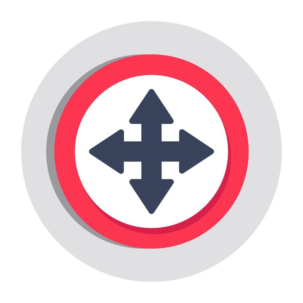 Modern design icon of four way Intersection vector