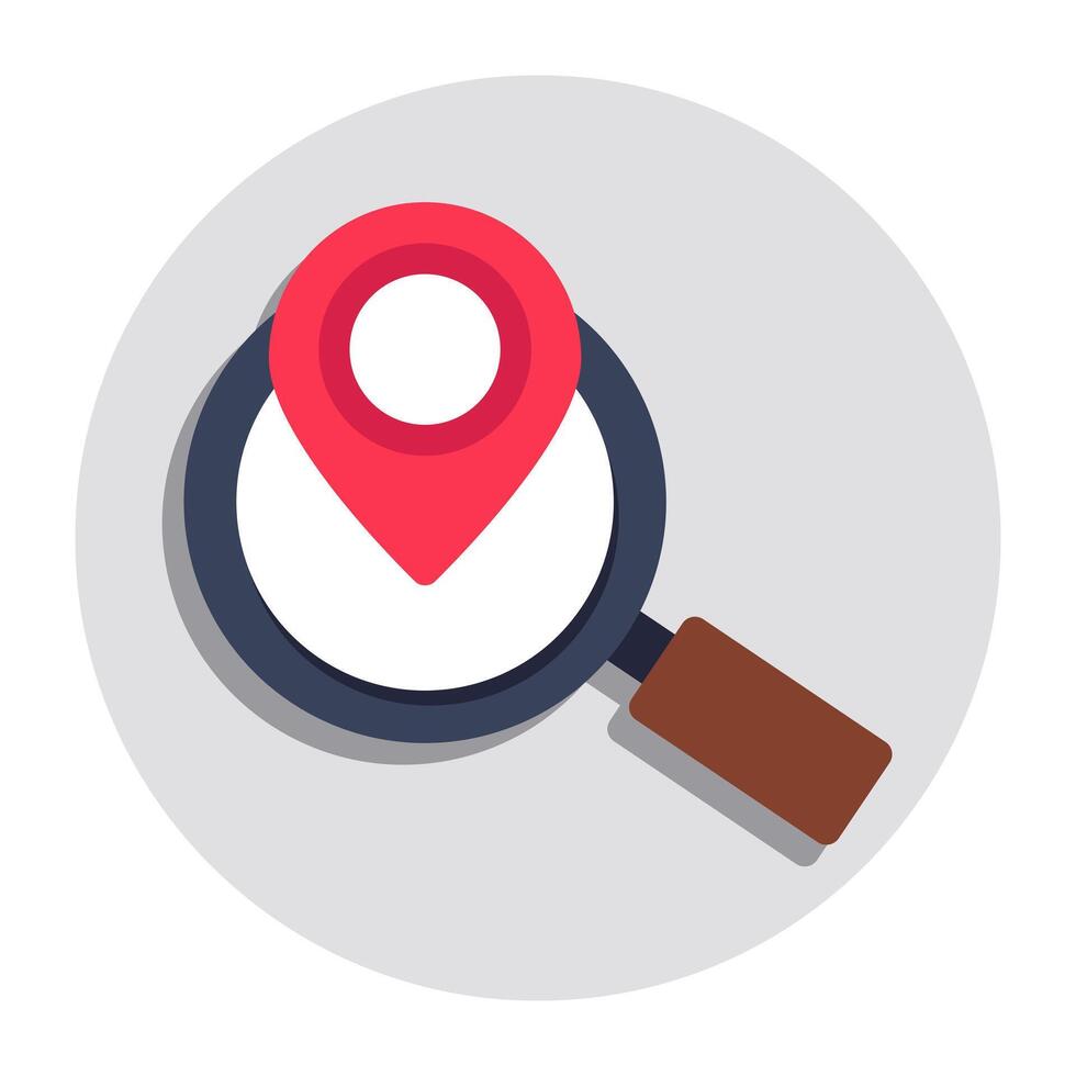 A colored design icon of search location vector