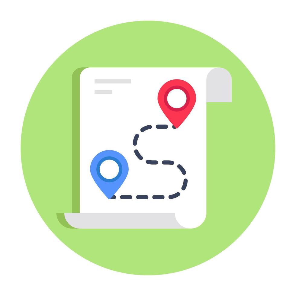 A colored design icon of map route vector