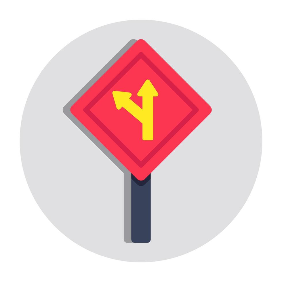 A flat design icon of two Way Intersection vector