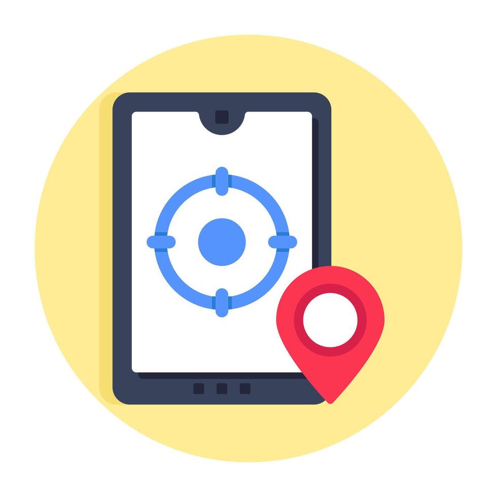 Perfect design icon of mobile location target vector
