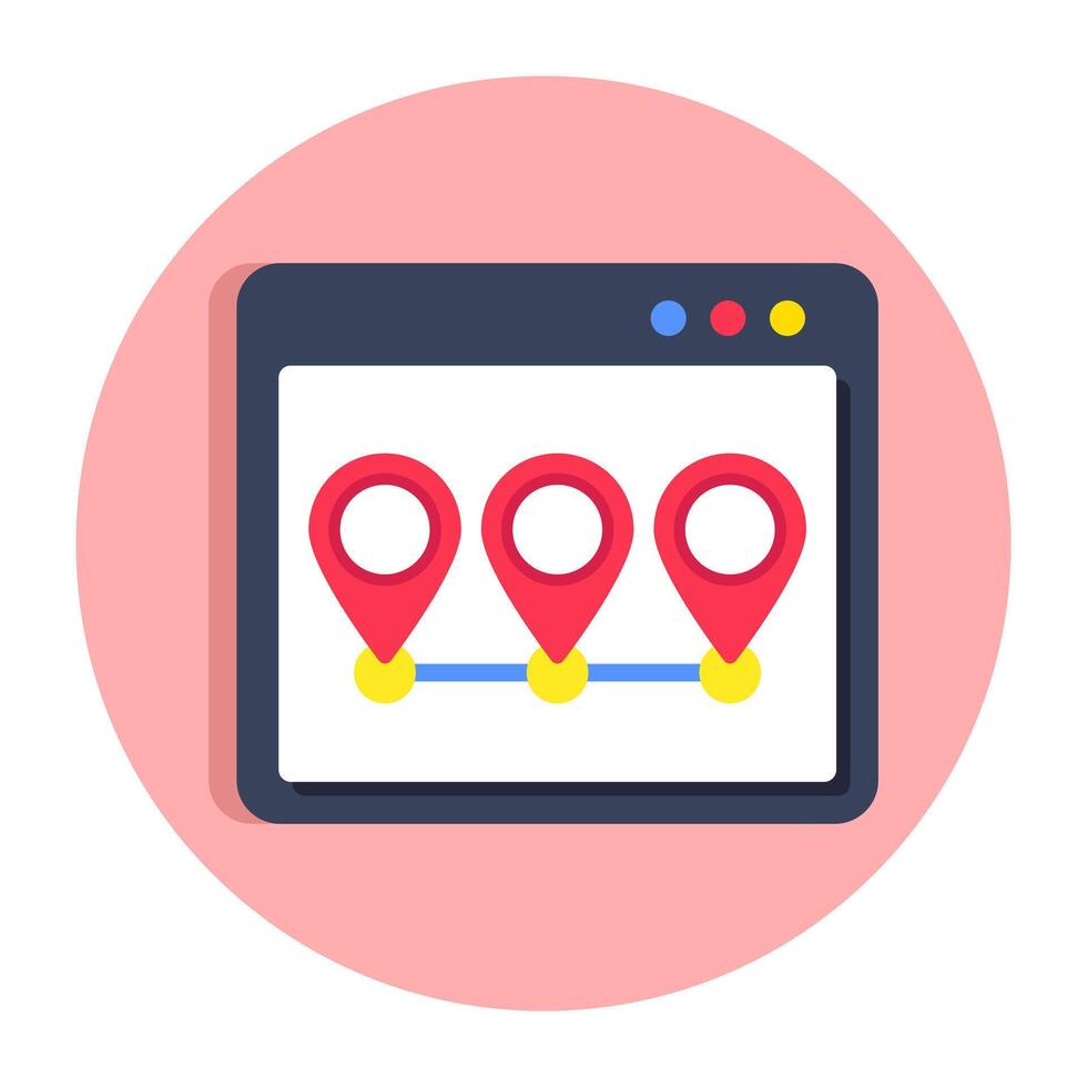 An icon design of web route vector